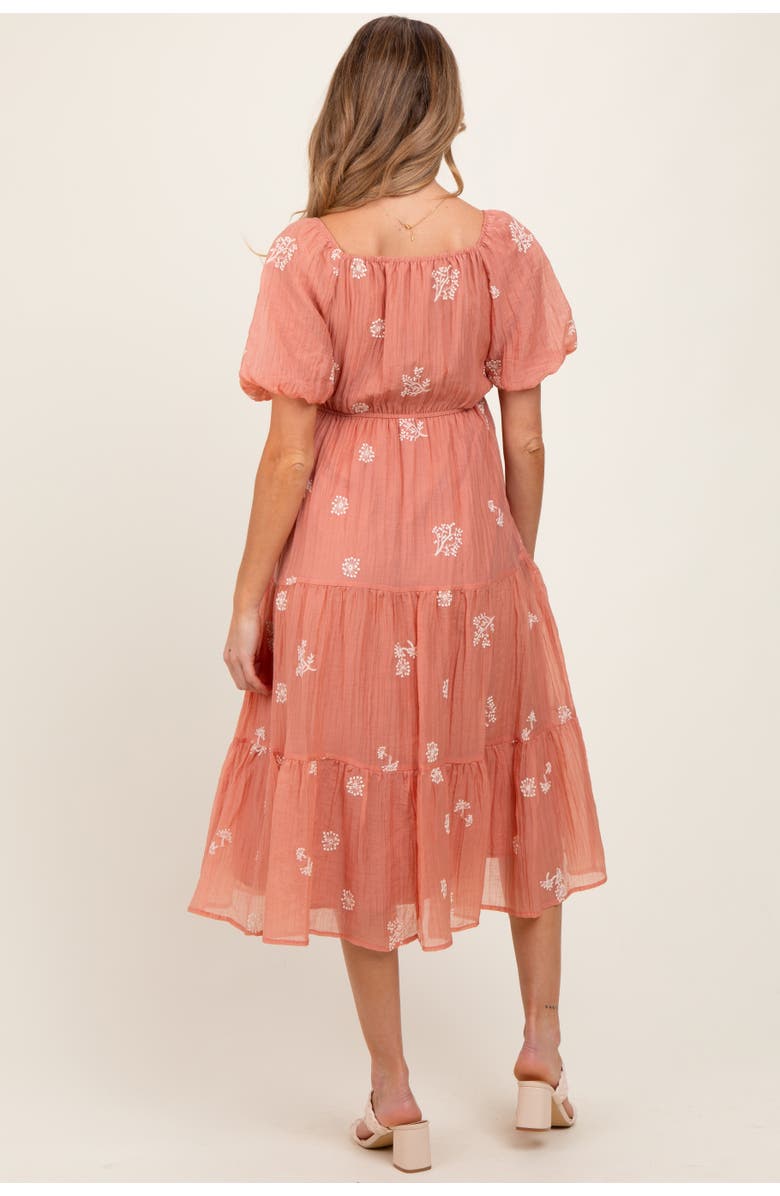 PinkBlush Floral Embroidered Tiered Midi Dress, Alternate, color, Light Pink