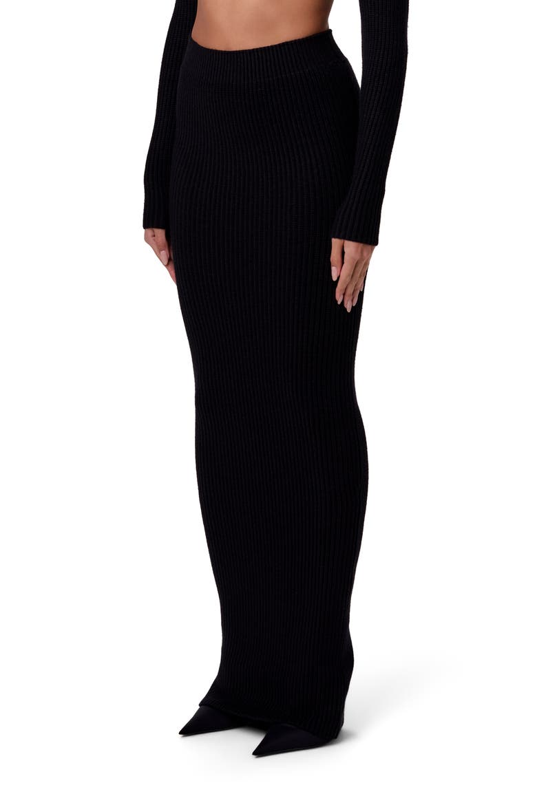 Knit Maxi Skirt, Alternate, color, BLACK