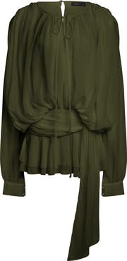 LIONESS Elements Long Sleeve Chiffon Minidress