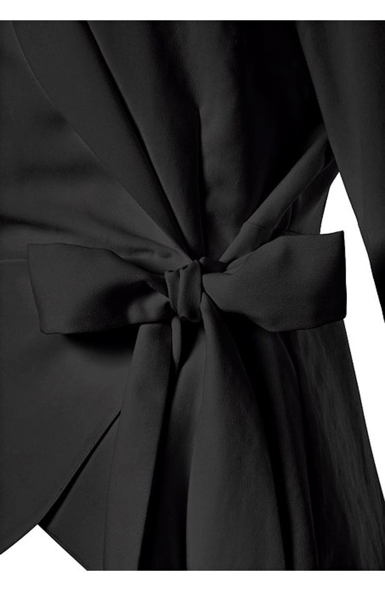 LASCANA Women's Lapel Wrap Blouse, Alternate, color, Black