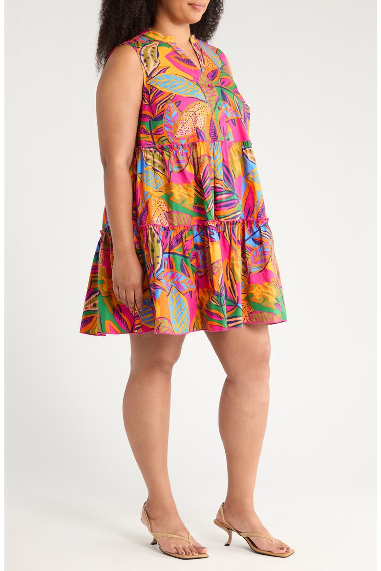 Milana Adrina Sleeveless Tiered Dress, Alternate, color, ORANGE/ PINK/ MULTI