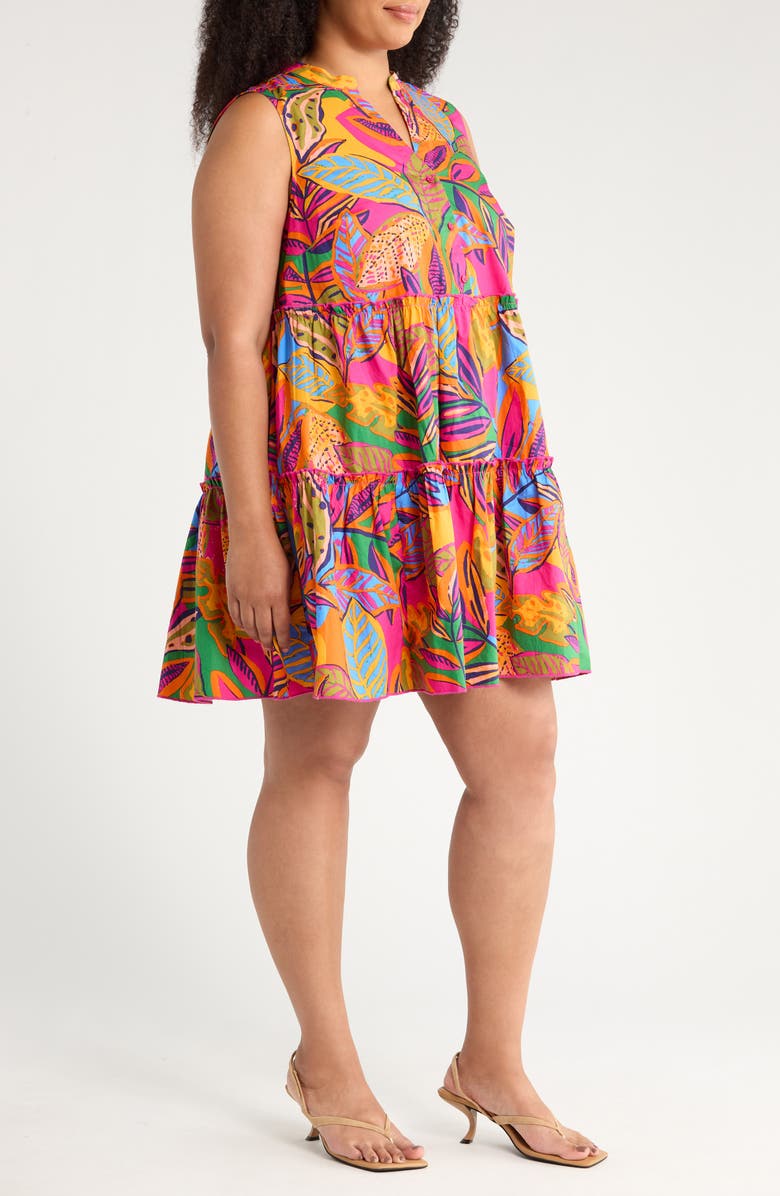 SUGARLIPS Milana Adrina Sleeveless Tiered Dress, Alternate, color, Orange/ Pink/ Multi