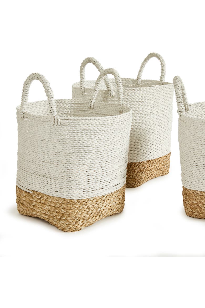 Madura Market Baskets Set of 3, Alternate, color, White
