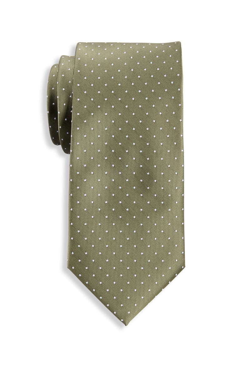 Big & Tall Dotted Tie V2, Main, color, GREEN