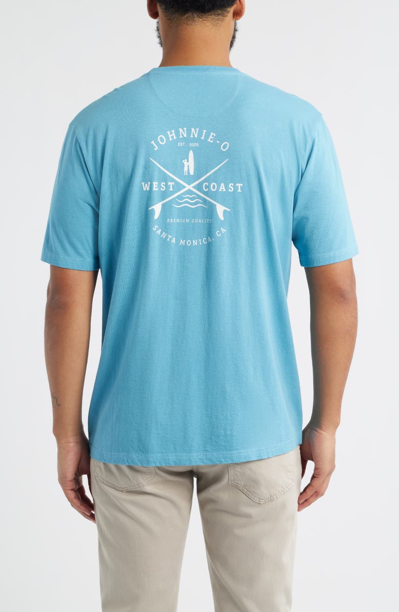 johnnie-O Born to Surf Cotton Blend Pocket T-Shirt, Alternate, color, Haze
