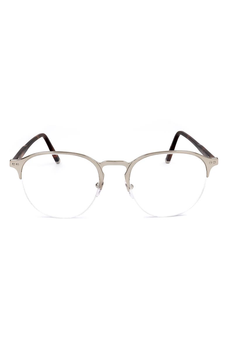 SUPER by RETROSUPERFUTURE<sup>®</sup> 54mm Half Rim Round Reading Glasses, Main, color, Silver