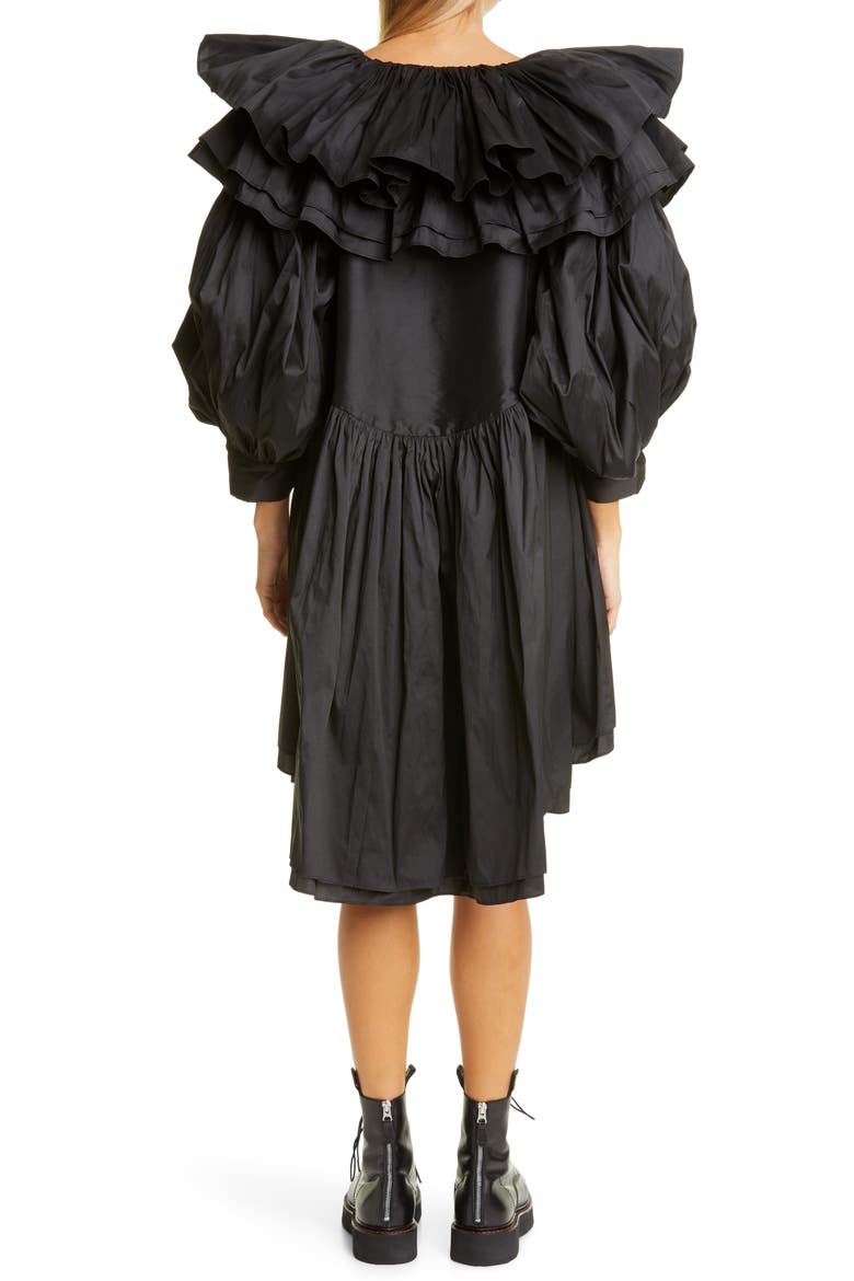 Taffeta Party Dress, Alternate, color, BLACK