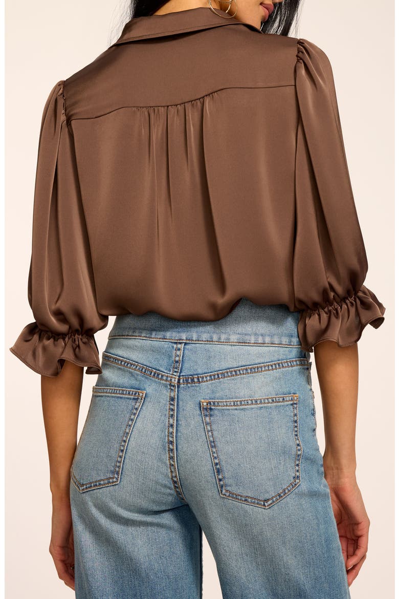 Dina Matte Satin Bodysuit, Alternate, color, SEPIA