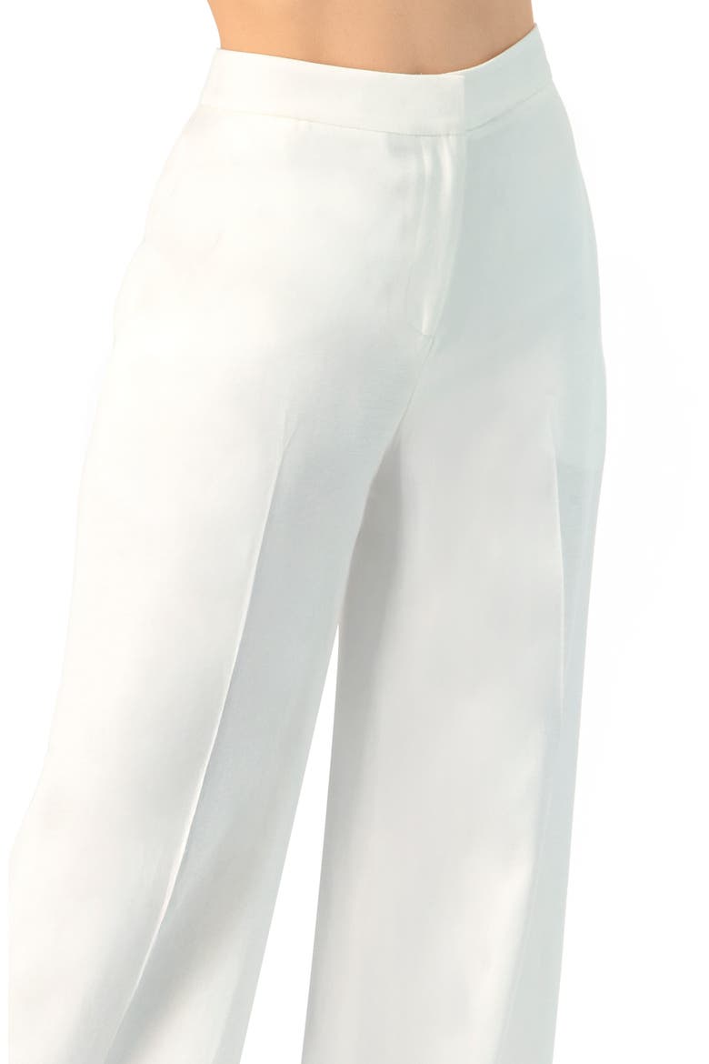Wide-Leg Straight Cotton Pants, Alternate, color, White