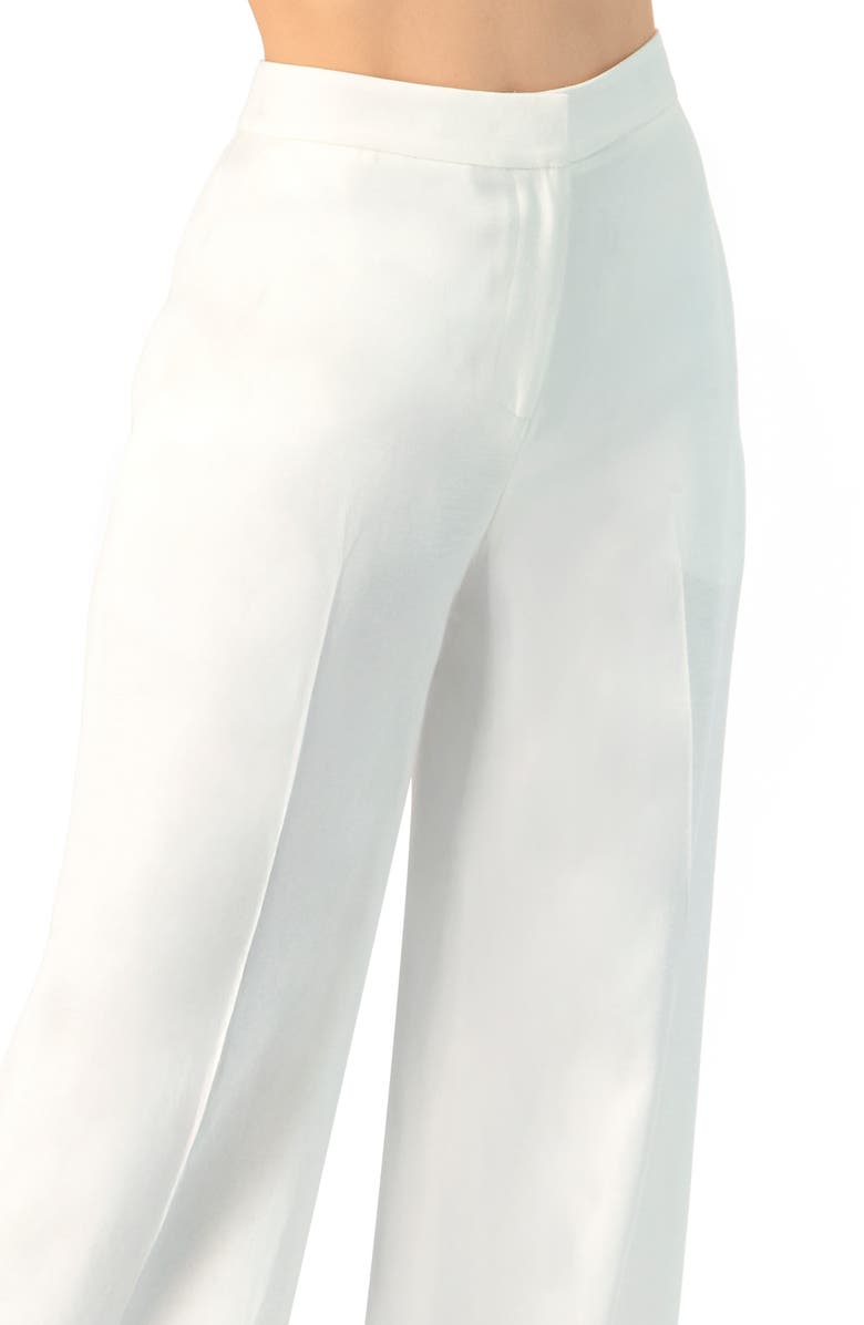 IVONNE Wide-Leg Straight Cotton Pants, Alternate, color, White