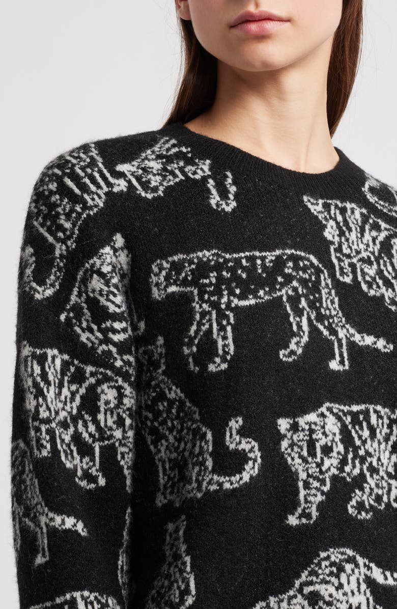 Rails Perci Intarsia Wildcat Crewneck Sweater, Alternate, color,