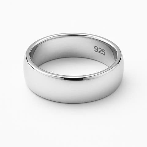 Sterling Silver Super Thick Wedding Band Ring