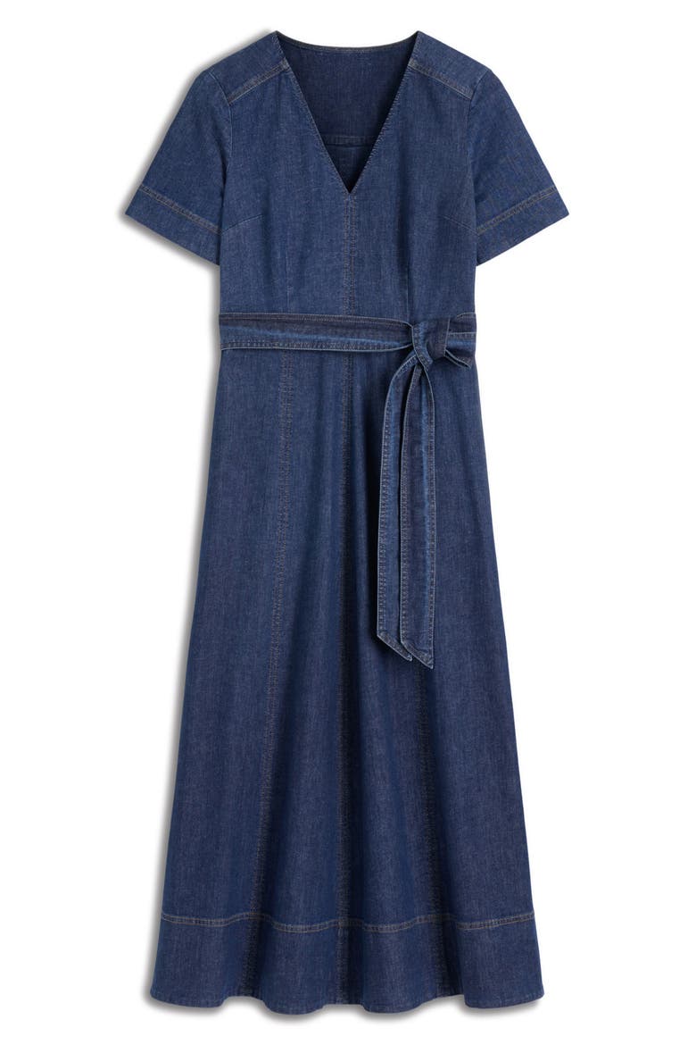 Short Sleeve Denim Midi Dress, Alternate, color, MID VINTAGE