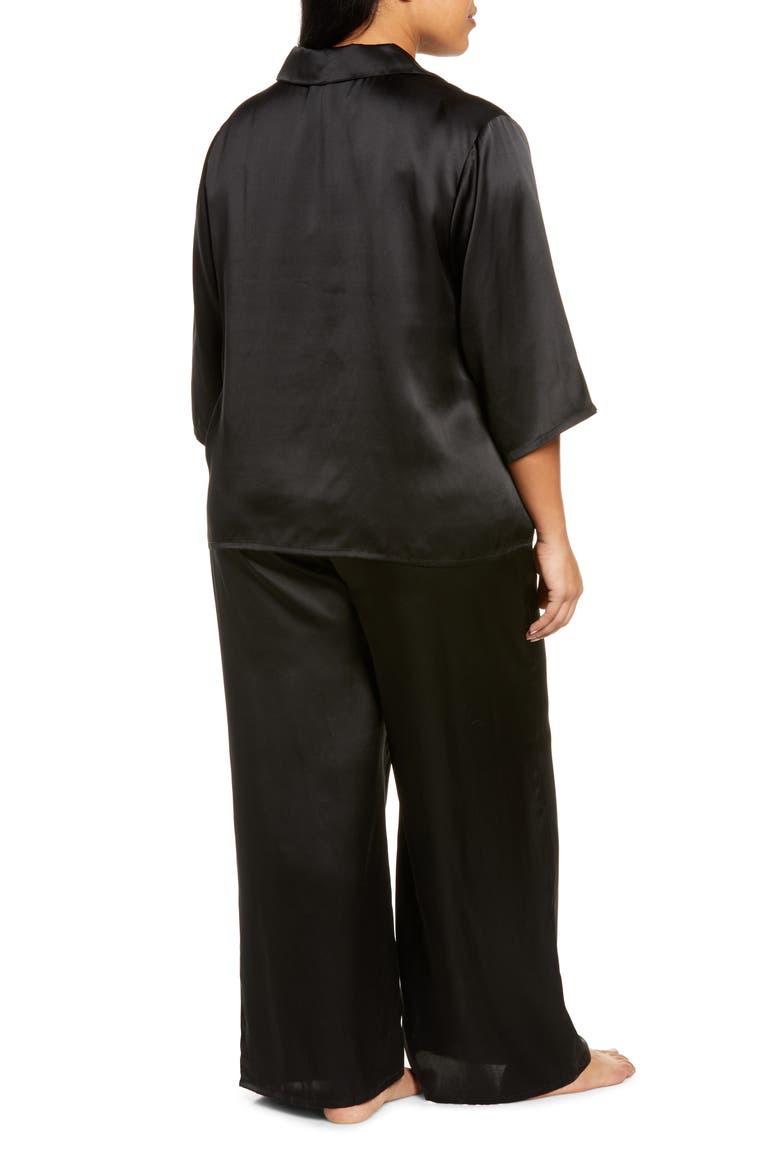 Romantic Washable Silk Pajamas, Alternate, color, BLACK