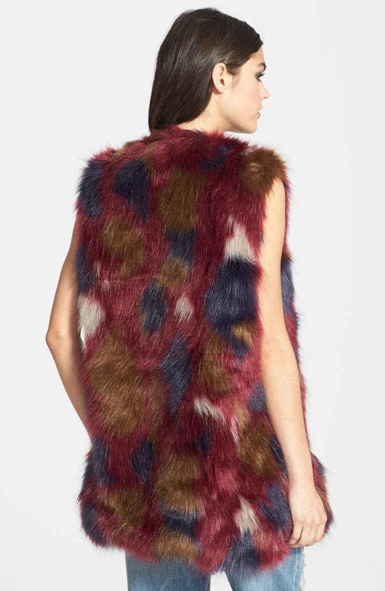 WAYF Faux Fur Long Vest, Alternate, color, 