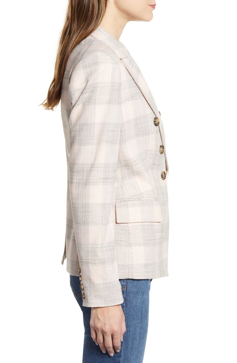 Tommy Hilfiger Slim Fit Plaid Cotton Double Breasted Blazer, Alternate, color,