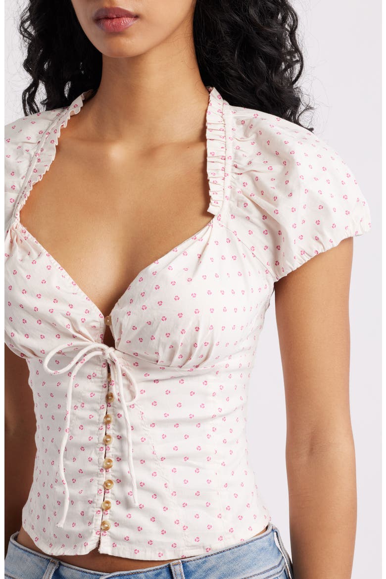 Summer Floral Print Shirt, Alternate, color, IVORY COMBO