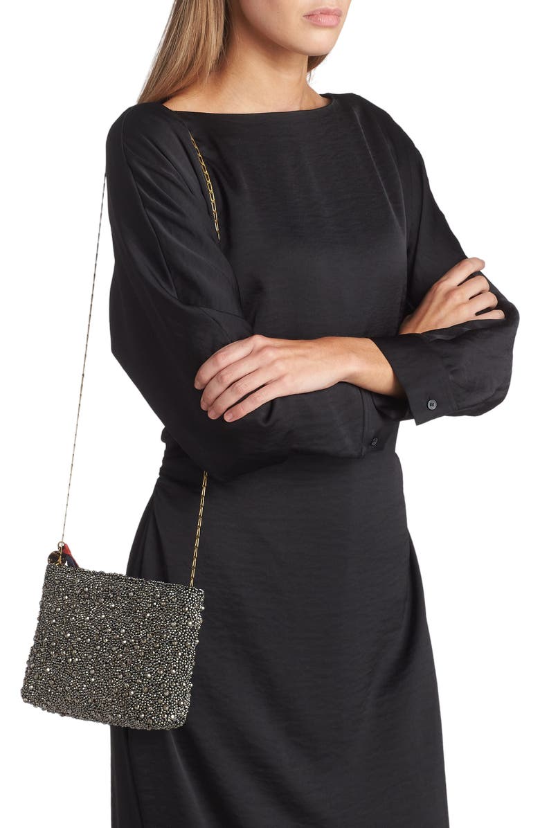 Clare V. Estelle Glitter Clutch, Alternate, color,