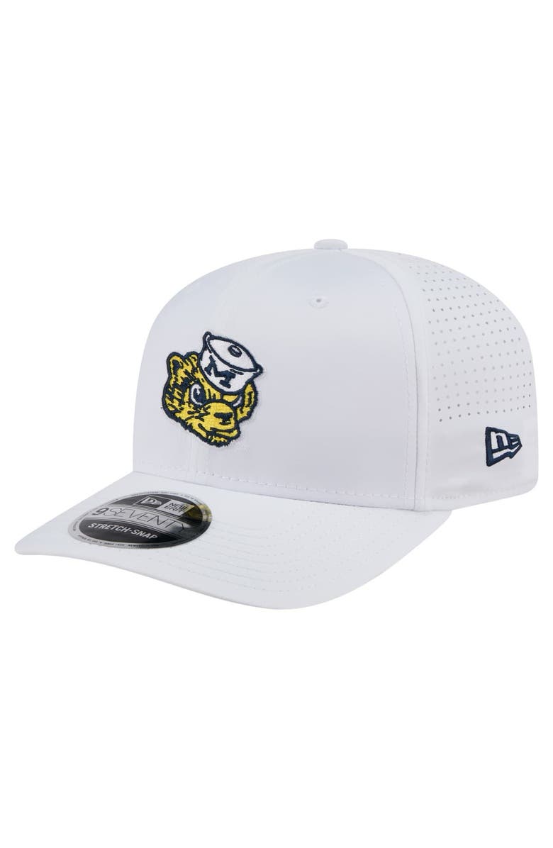 New Era Men's New Era White Michigan Wolverines Perform Vault 9SEVENTY Stretch-Snap Hat, Main, color, 