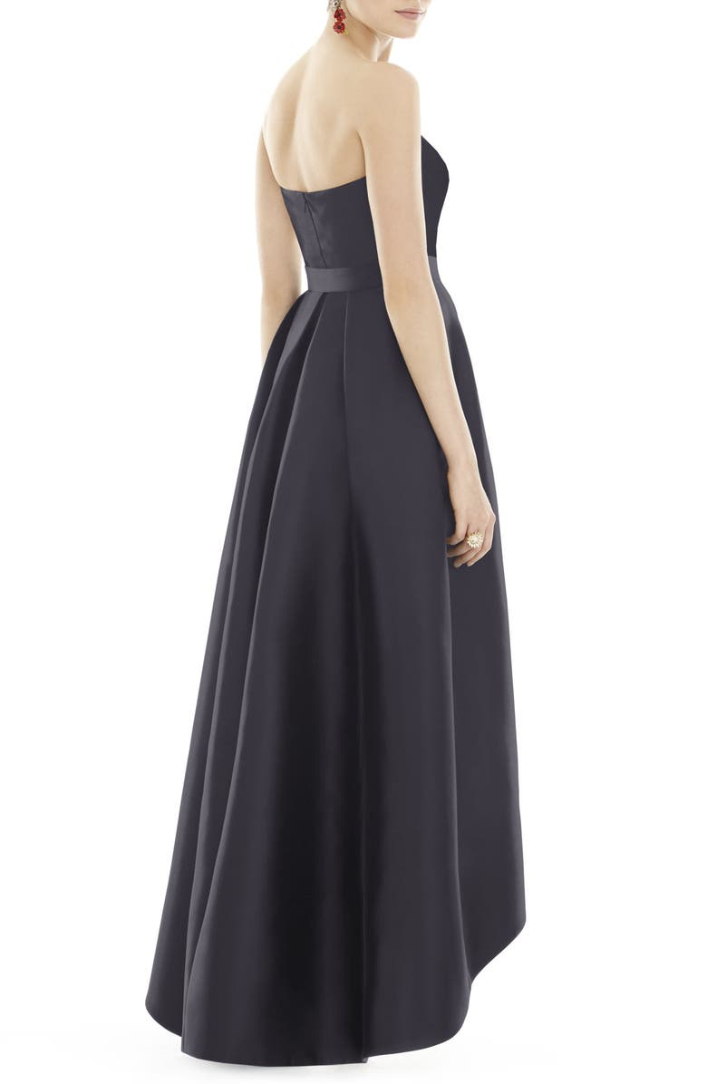 Alfred Sung Strapless High/Low Ballgown, Alternate, color,