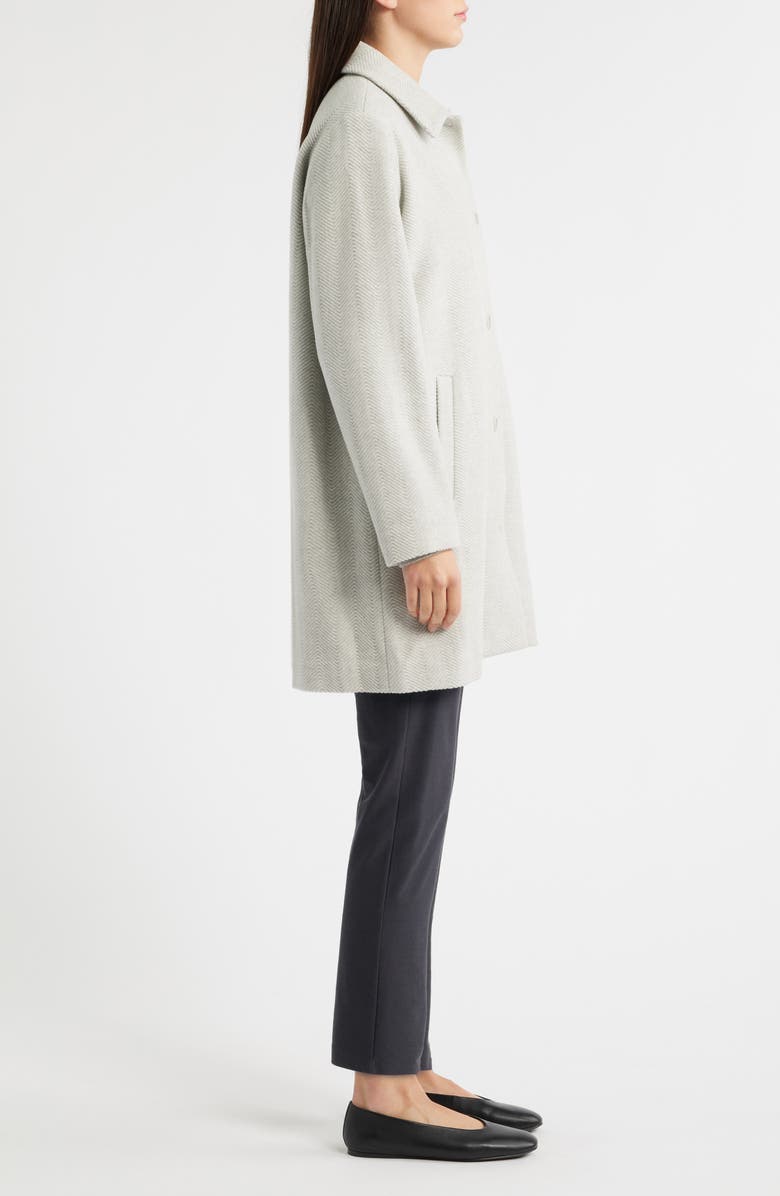 Eileen Fisher Classic Collar Wool Herringbone Coat, Alternate, color, Sea Salt
