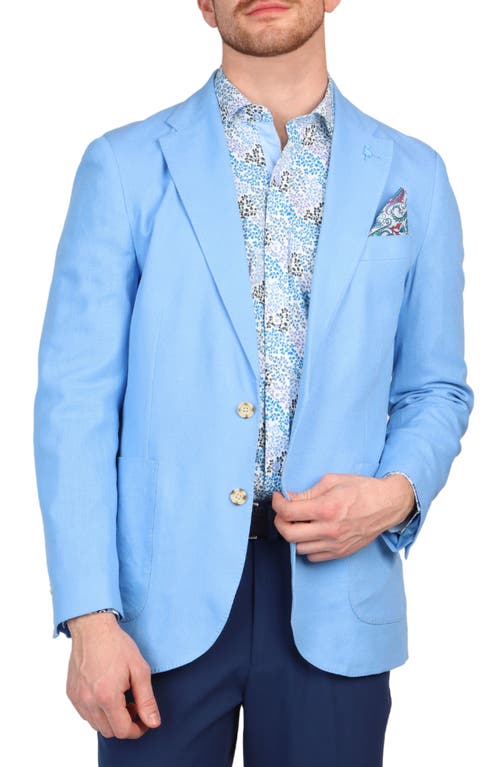 Tailorbyrd Solid Linen Blend Sport Coat In Sky Blue