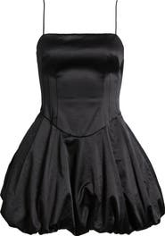 LoveShackFancy Salna Satin Bubble Hem Minidress