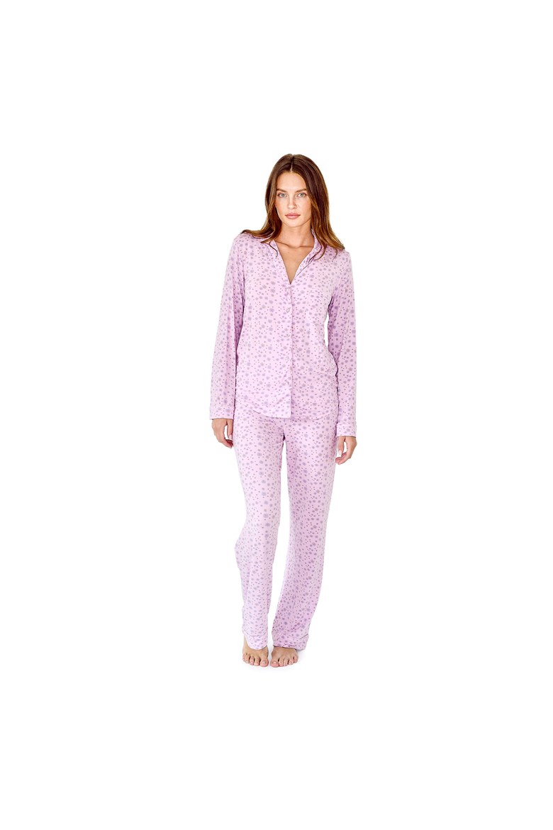Oopsie Daisy Long Pajama Set, Main, color, Pastel Purple, Bright Purple