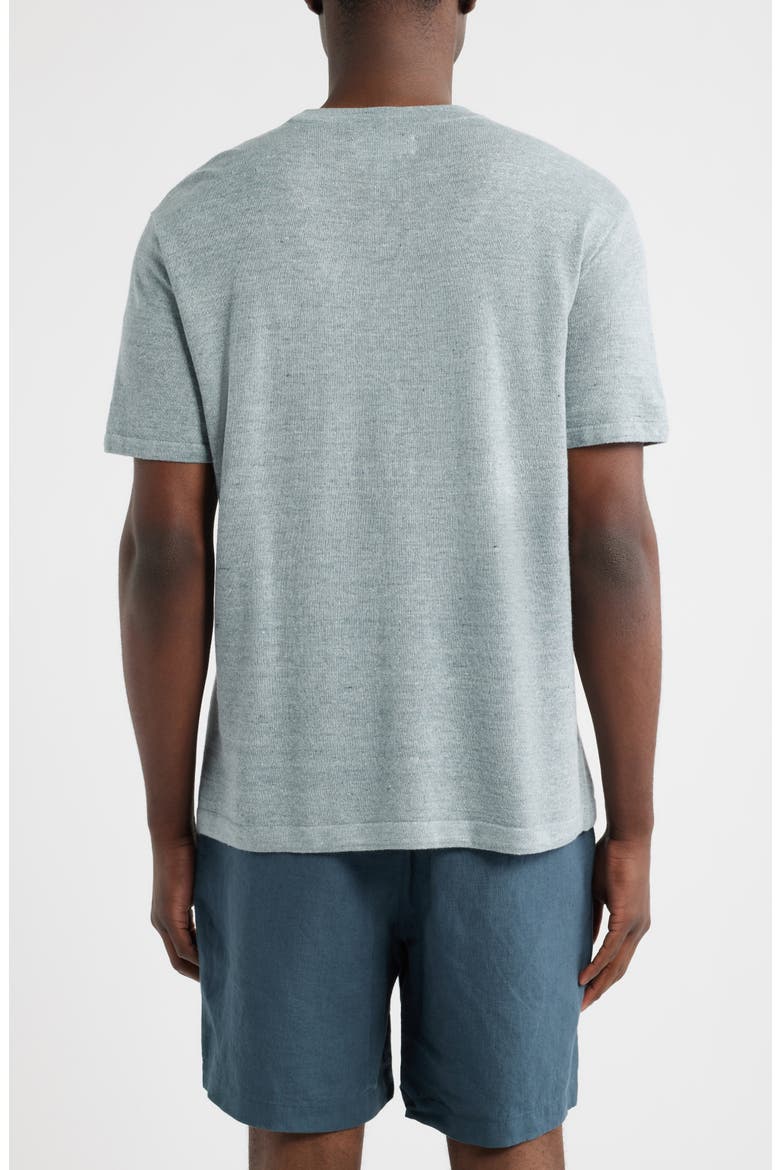 Linen & Cotton Short Sleeve Sweater Tee, Alternate, color, BLUE SPRUCE HEATHER