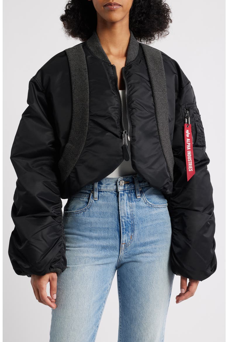 MA-1 Flight Jacket, Main, color, BLACK