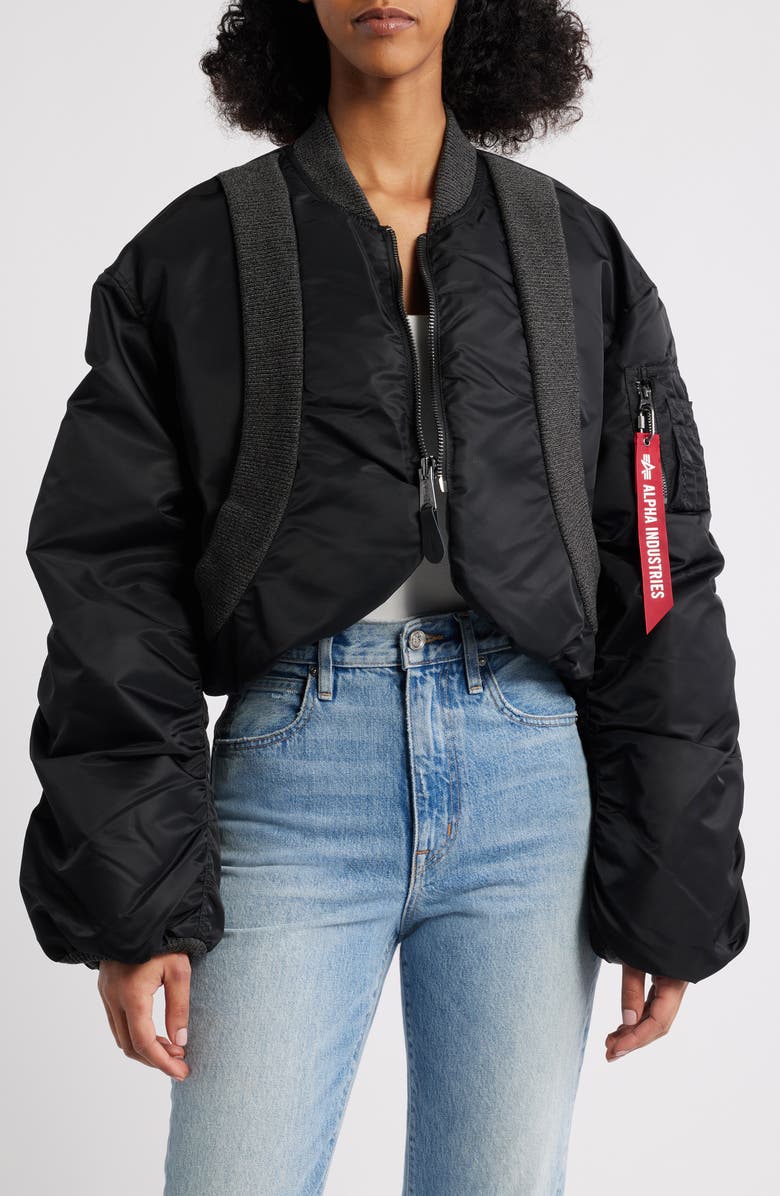 Alpha Industries MA-1 Flight Jacket, Main, color, Black