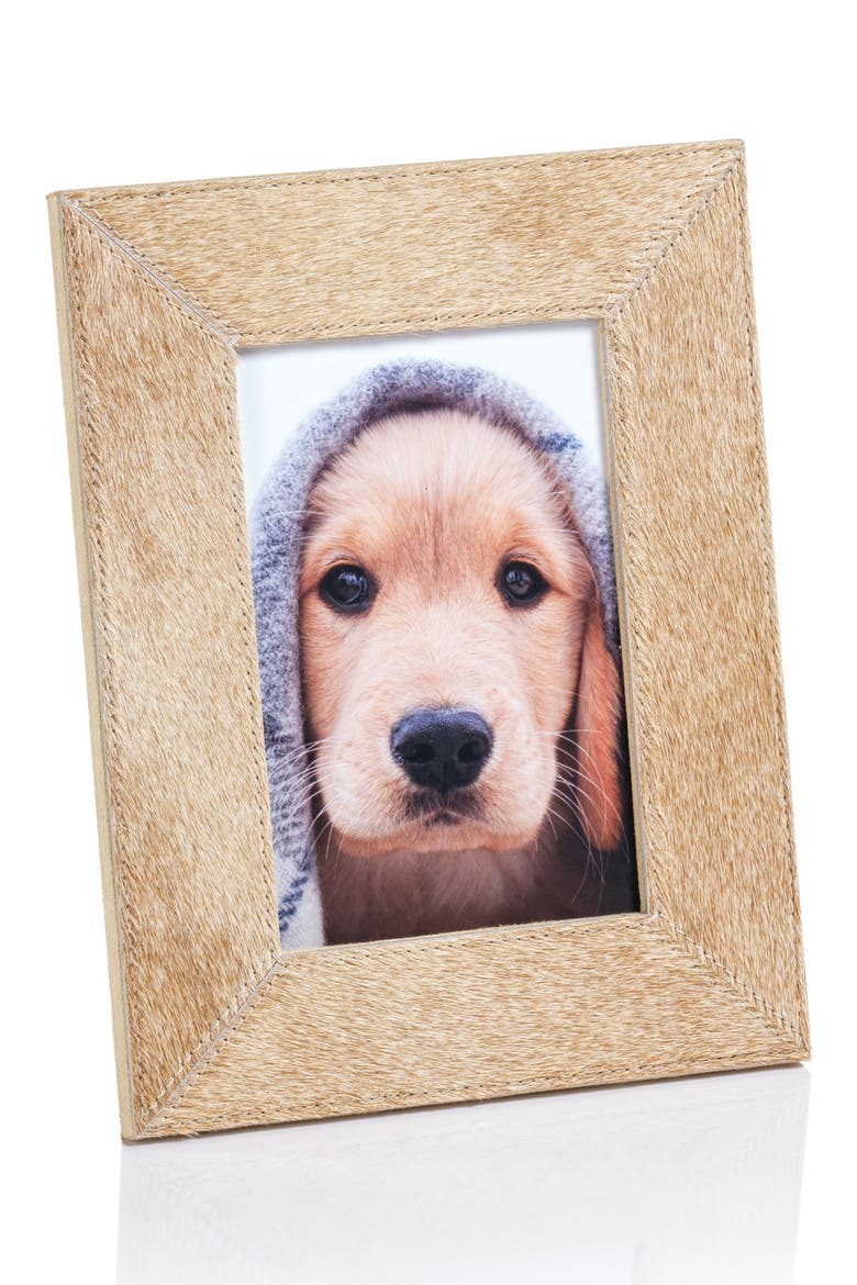 Rutbeek Genuine Calf Hair Photo Frame, Main, color, TAN