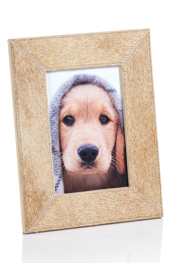 Zodax Rutbeek Genuine Calf Hair Photo Frame In Brown