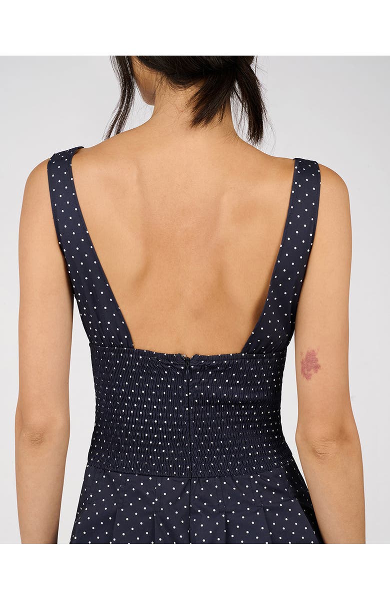 WeWoreWhat Corset Romper, Alternate, color, Navy/White Multi