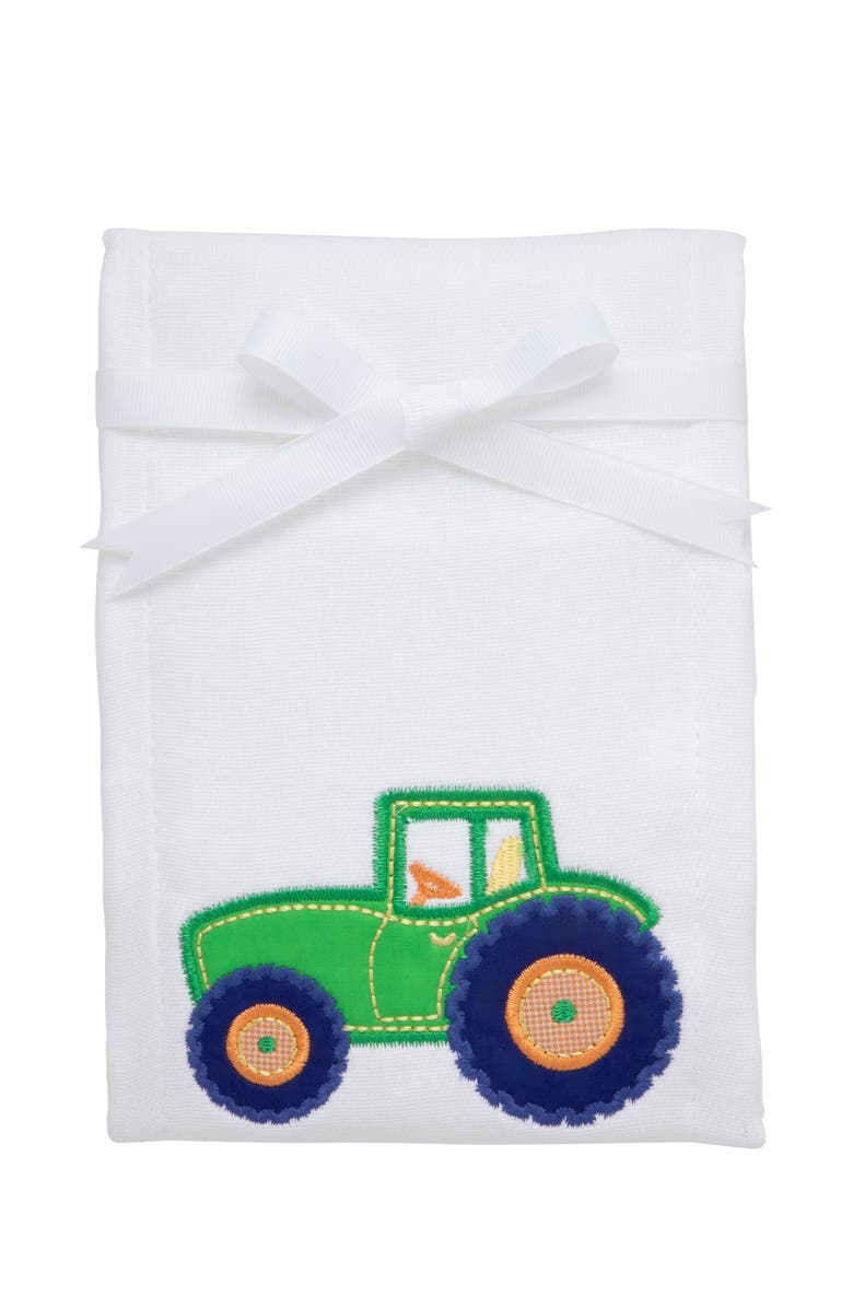 3 Marthas Classic Adventures Applique Burp Cloth, Main, color, Tractor