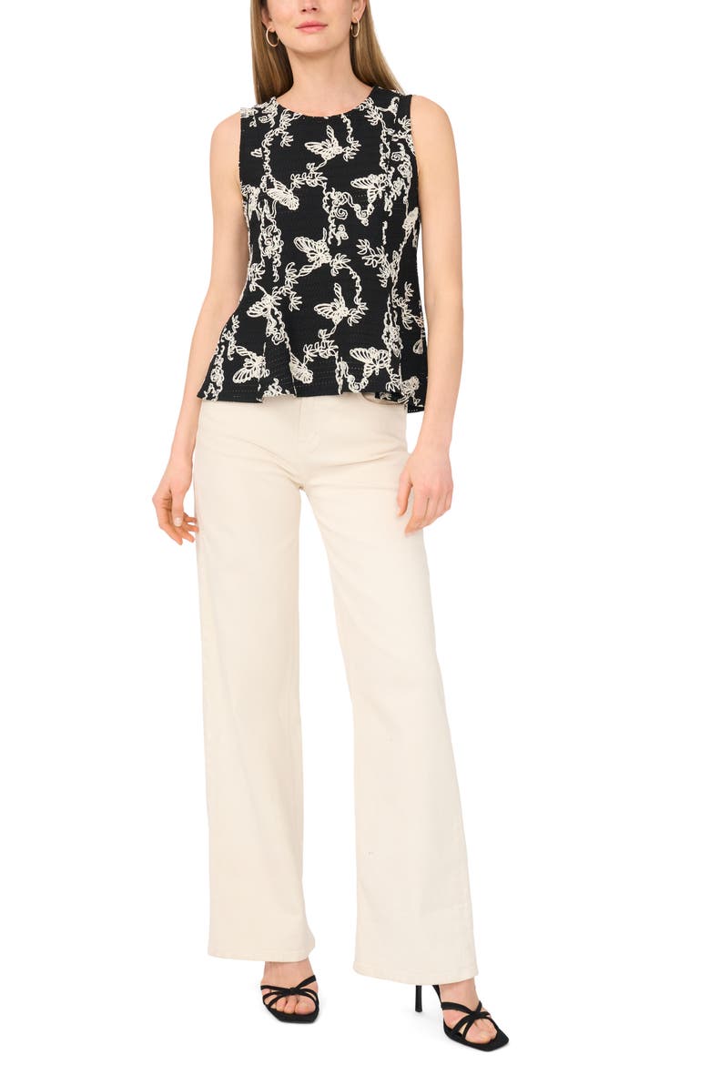 Butterfly Sleeveless Top, Alternate, color, RICH BLACK