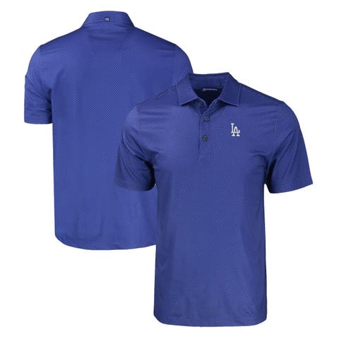 Men's Cutter & Buck Royal Los Angeles Dodgers Big & Tall Pike Eco Tonal Geo Print Stretch Recycled Polo