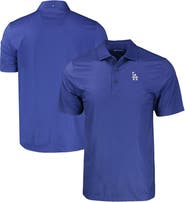 Cutter & Buck Men's Cutter & Buck Royal Los Angeles Dodgers Big & Tall Pike Eco Tonal Geo Print Stretch Recycled Polo