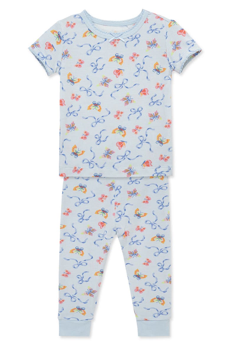 Kids' Bows 4-Piece Pajamas Set, Alternate, color, BLUE