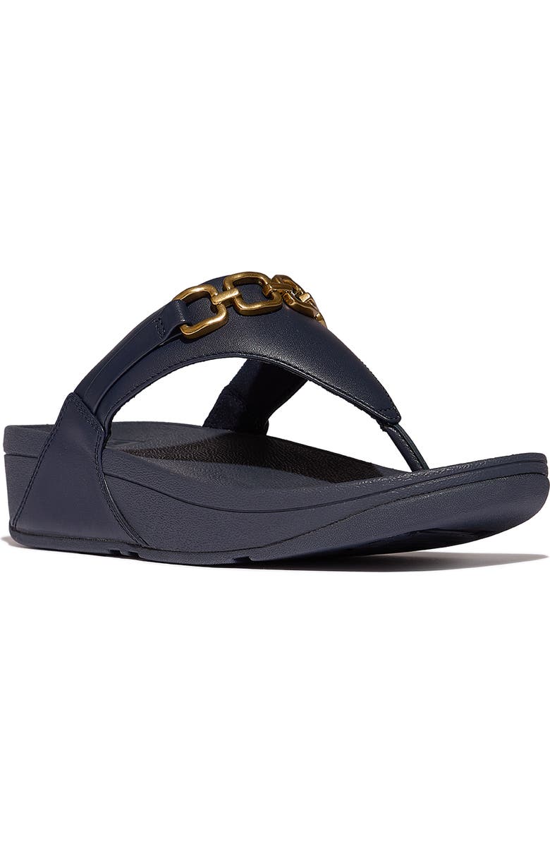 FitFlop Lulu Square Chain Sandal, Main, color, Midnight Navy