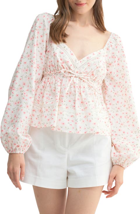 Floral Lace Sweetheart Neck Top