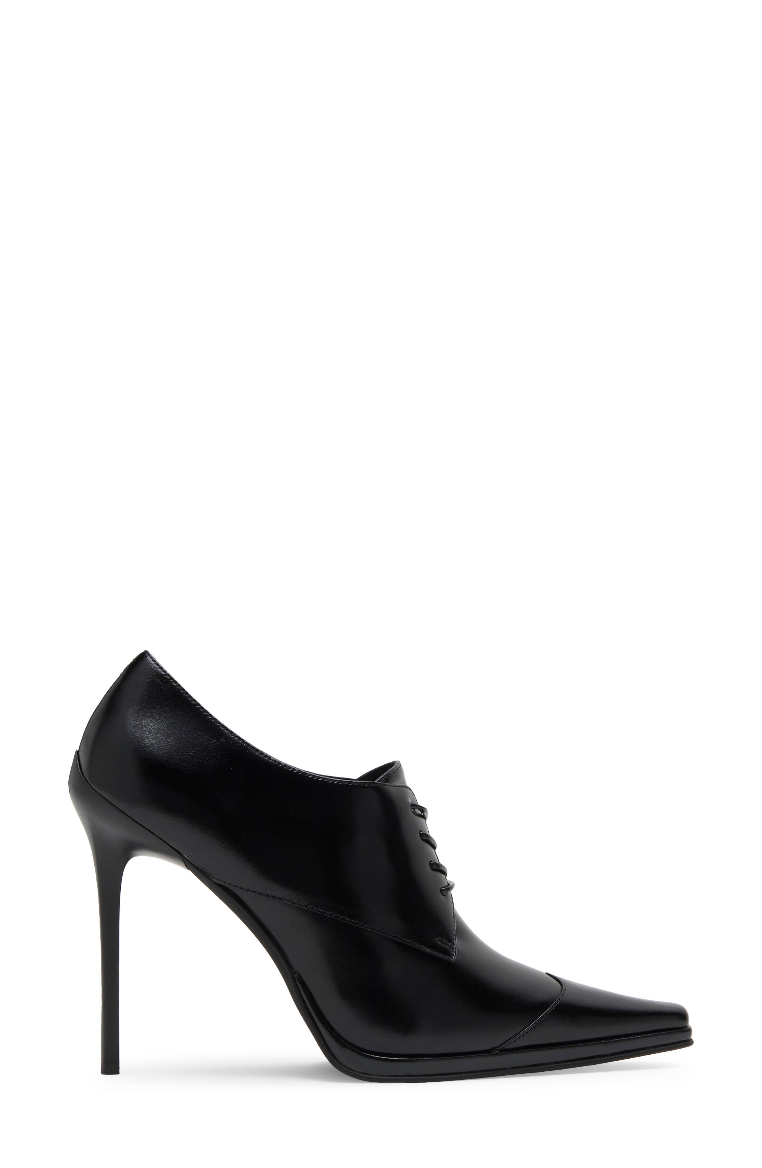 Snicker Lace-Up Wingtip Pump, Alternate, color, BLACK