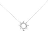 Haus of Brilliance Sterling Silver 5/8 Cttw Diamond Starburst Medallion Pendant Necklace
