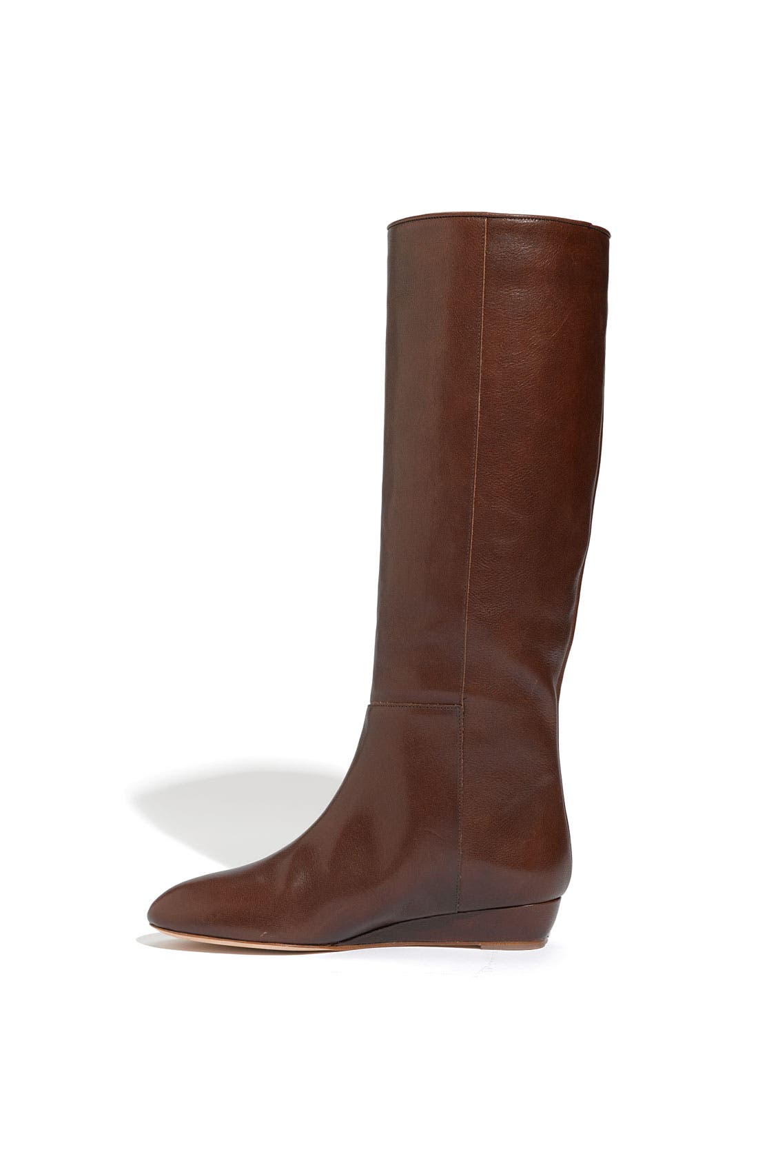 'Matilde' Sliver Wedge Leather Boot, Alternate, color, CHESTNUT
