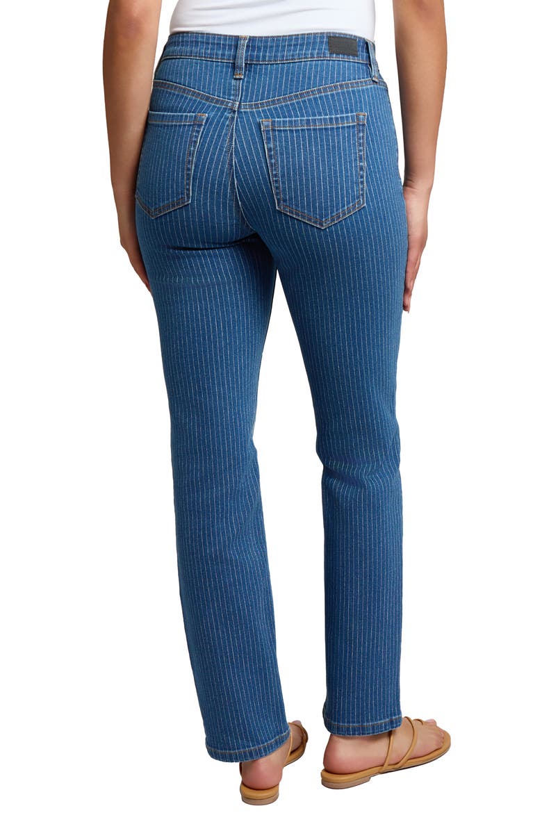 Jones New York Lexington Pinstripe Straight Leg Jeans, Alternate, color, 