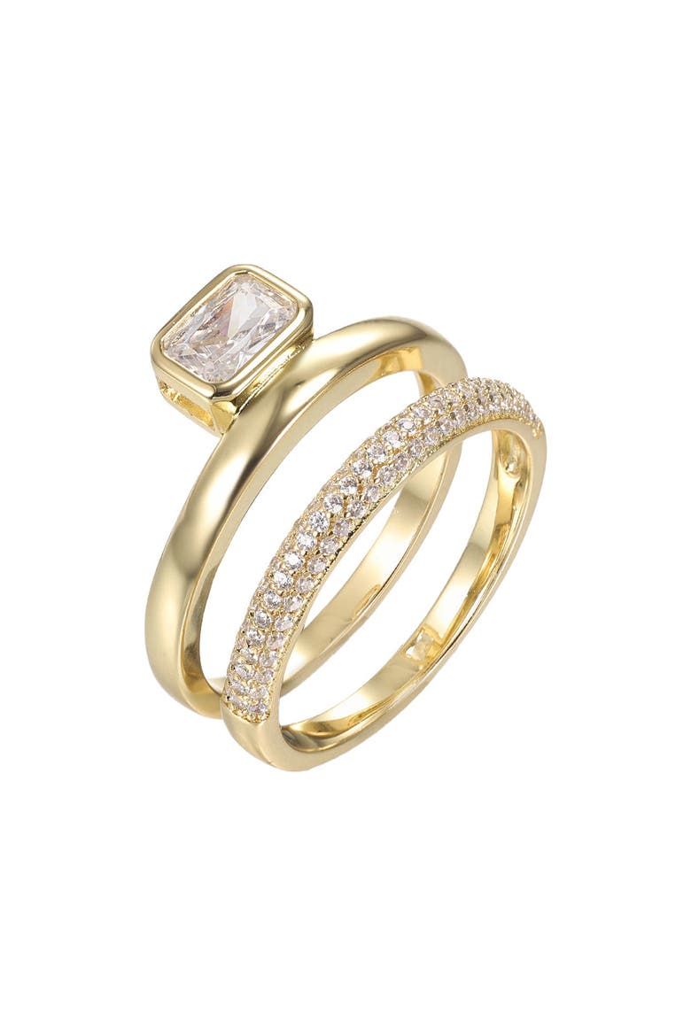 Double Band Baguette Bezel Ring, Main, color, Gold