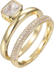 BY ADINA EDEN Double Band Baguette Bezel Ring