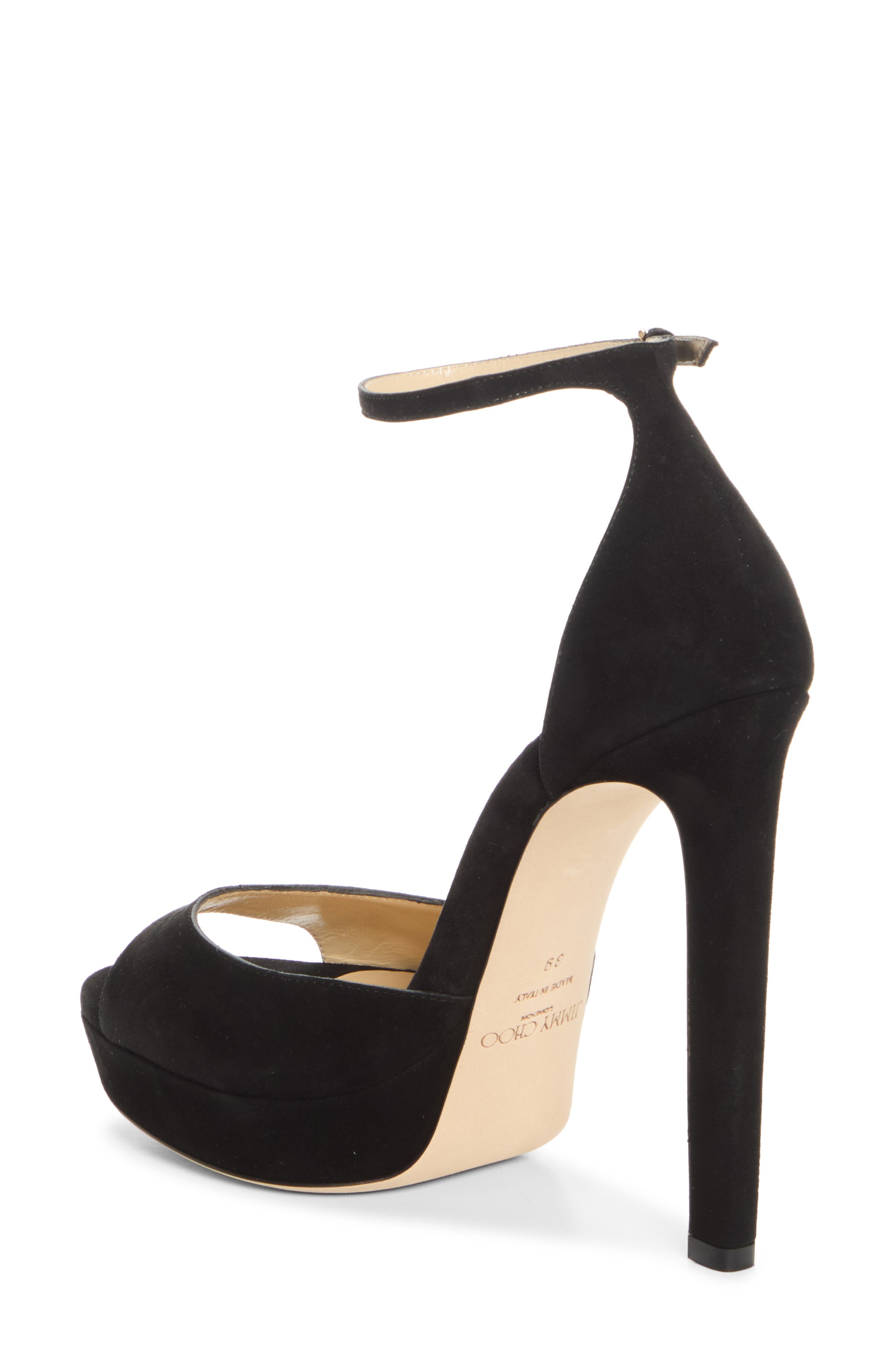 Pattie Leather Platform Sandal, Alternate, color, BLACK