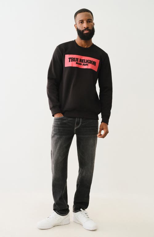 True Religion Embossed Arch Sweatshirt Black In Jet Black