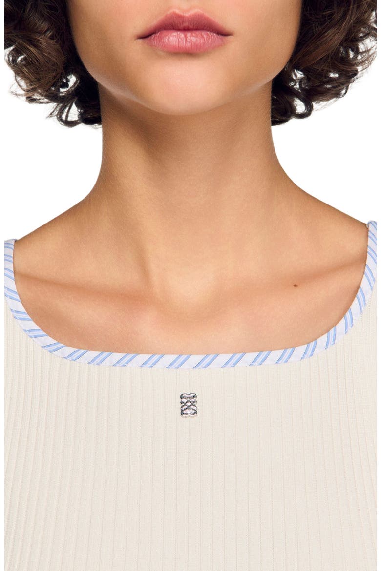 Ribbed vest top, Alternate, color, Ecru